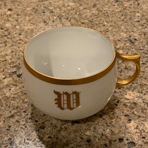 Bavaria Teacup Hand Painted Gold Trim and Monogram Letter “W”